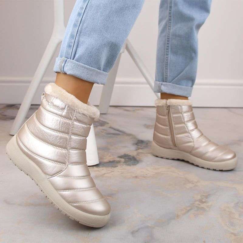 Waterproof patent snow boots News W EVE181E beige