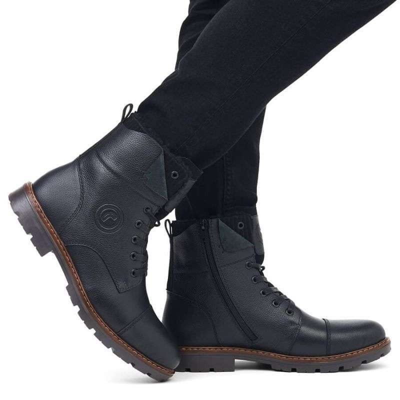 Leather boots insulated with wool Rieker M RKR296A black