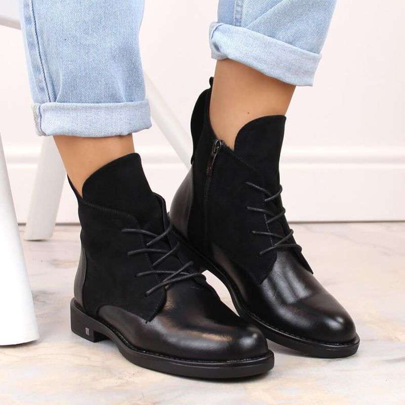 Insulated flat-heeled ankle boots Potocki W WOL88C, black