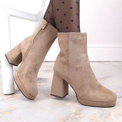 Suede ankle boots Jezzi W JEZ411B, beige