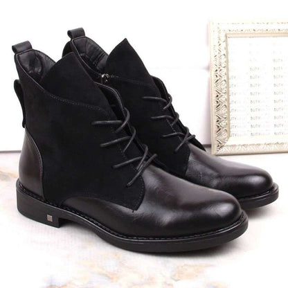 Insulated flat-heeled ankle boots Potocki W WOL88C, black