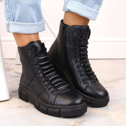 Comfortable, insulated platform boots Rieker W RKR493A, black