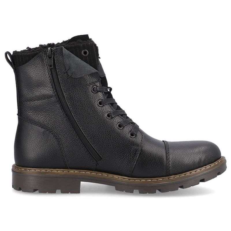 Leather boots insulated with wool Rieker M RKR296A black