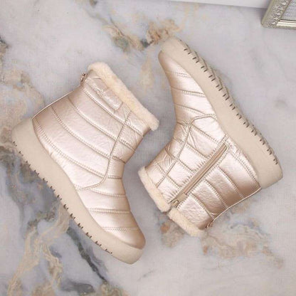 Waterproof patent snow boots News W EVE181E beige