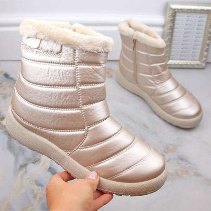 Waterproof patent snow boots News W EVE181E beige