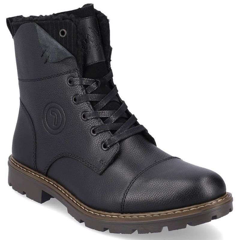 Leather boots insulated with wool Rieker M RKR296A black