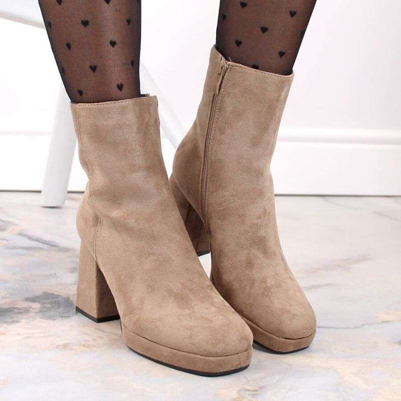 Suede ankle boots Jezzi W JEZ411B, beige