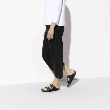 Birkenstock Arizona Big Buckle Oiled Leather Black Narrow Women's Flip-Flops (1011075)