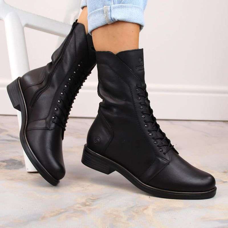 Comfortable, insulated leather boots Remonte W RKR630, black