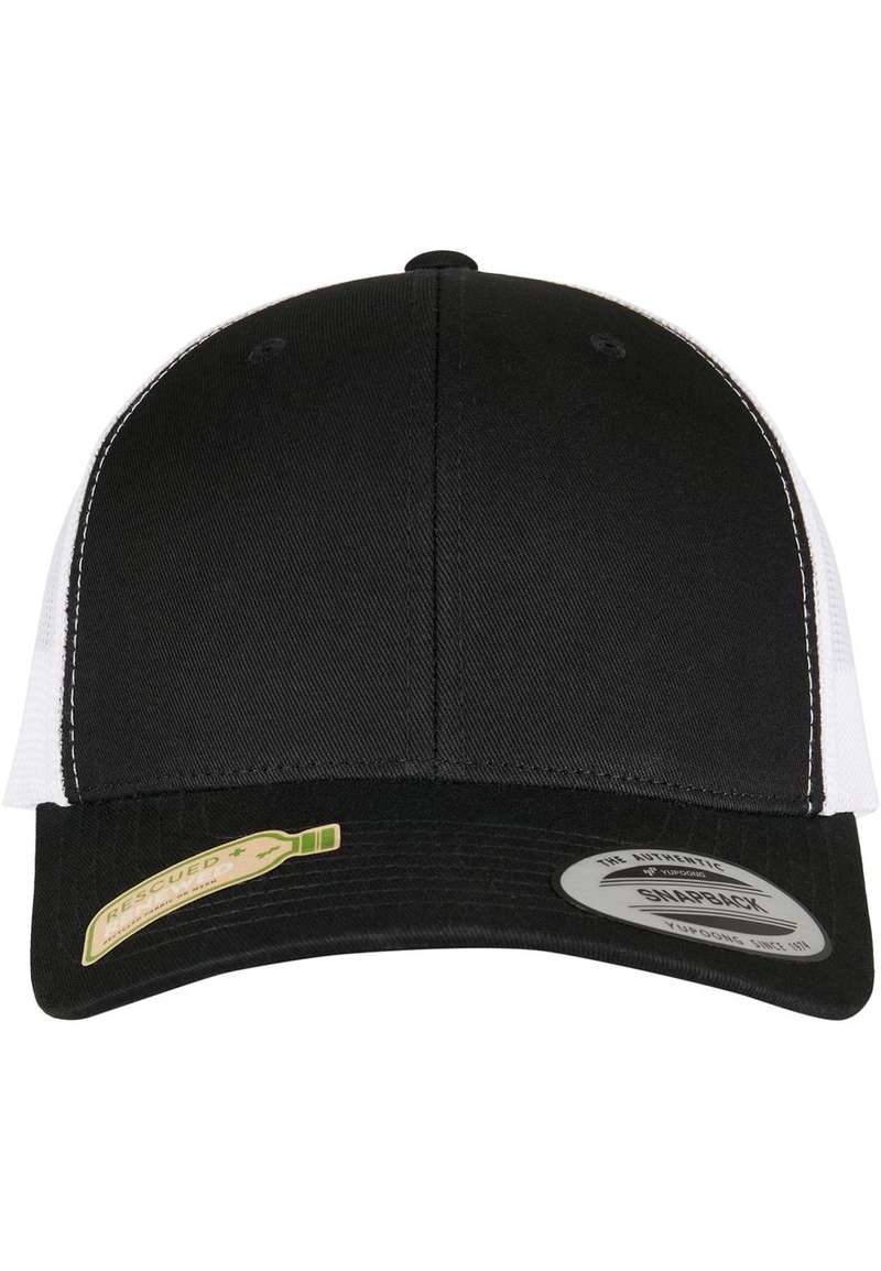 YP CLASSICS RECYCLED RETRO TRUCKER CAP 2-TONE blk/wht one size