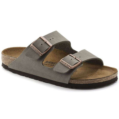 Birkenstock Arizona Birko-Flor Nubuck Stone regular women's/men's flip-flops wide gray (0151211)