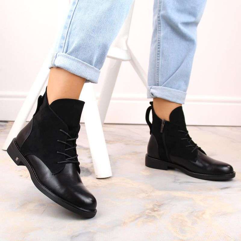 Insulated flat-heeled ankle boots Potocki W WOL88C, black