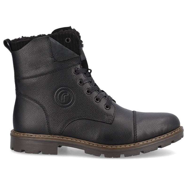 Leather boots insulated with wool Rieker M RKR296A black