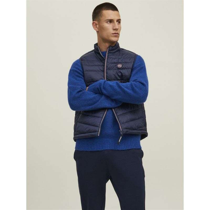Jack &amp; Jones JJHero Bodywarmer Collar vest 12211790 Navy Blazer/Contrast