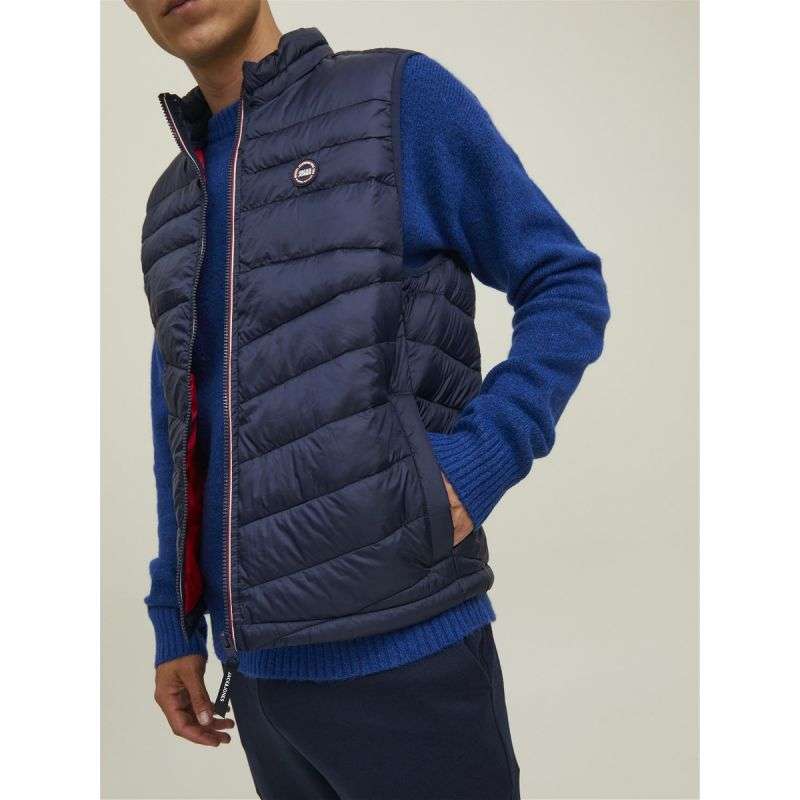Jack &amp; Jones JJHero Bodywarmer Collar vest 12211790 Navy Blazer/Contrast