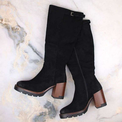 Vinceza W JAN258 suede high-heeled and platform boots, black