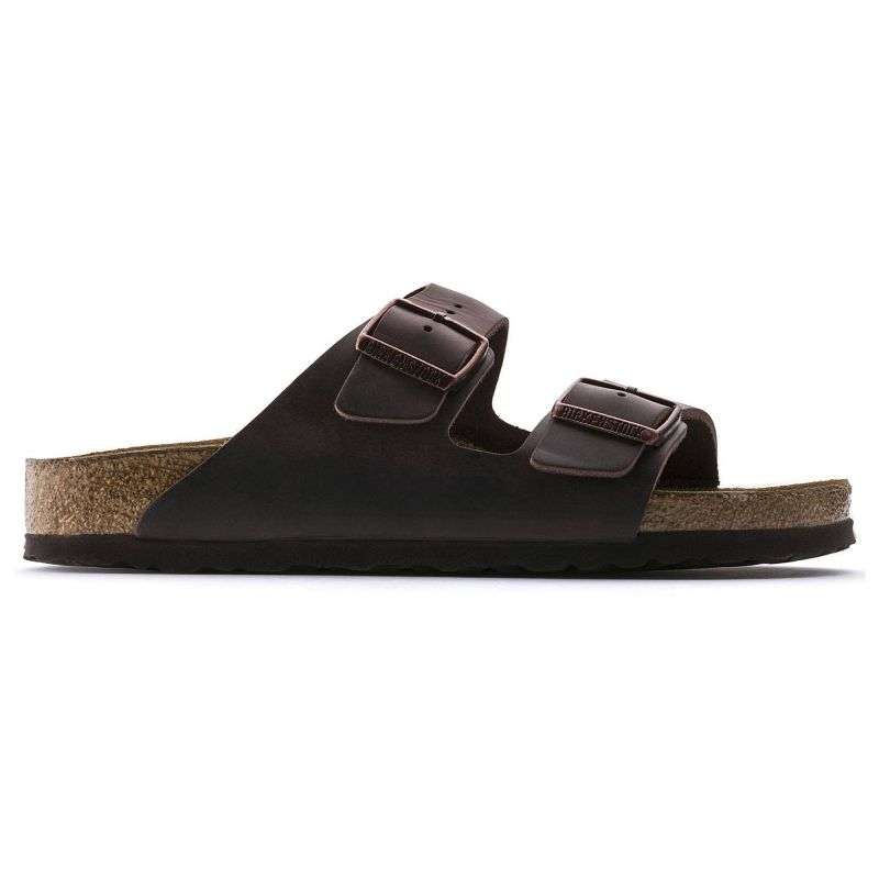 Birkenstock Arizona Soft Footbed Oiled Leather Habana Narrow Women's Slides (0452763)