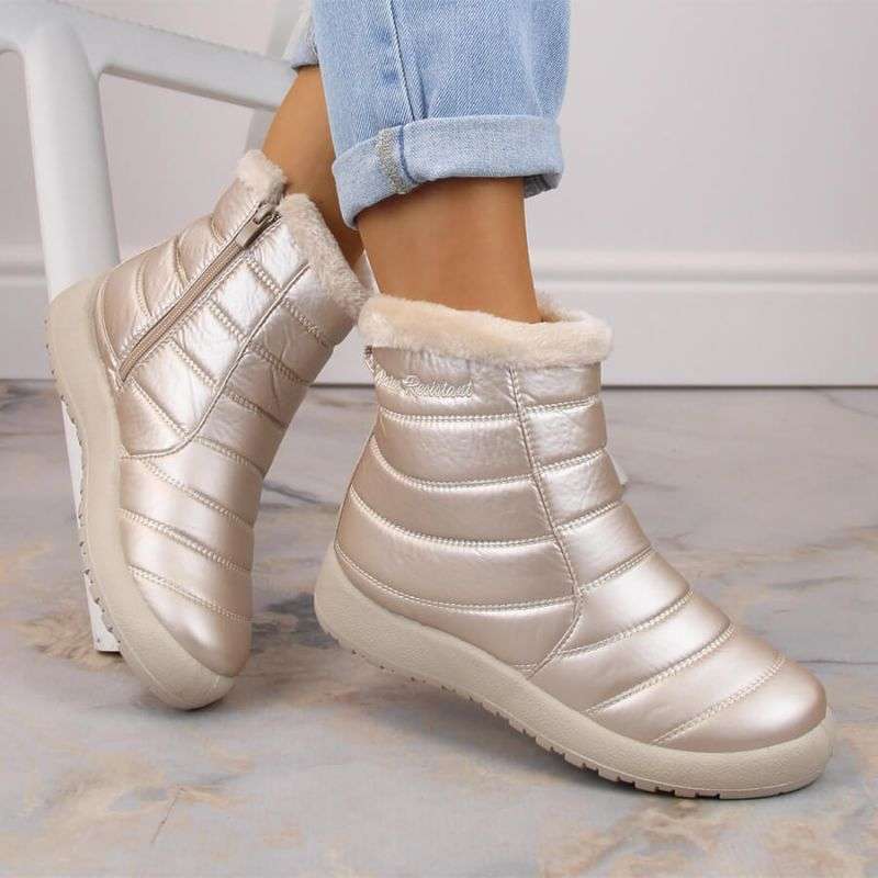 Waterproof patent snow boots News W EVE181E beige