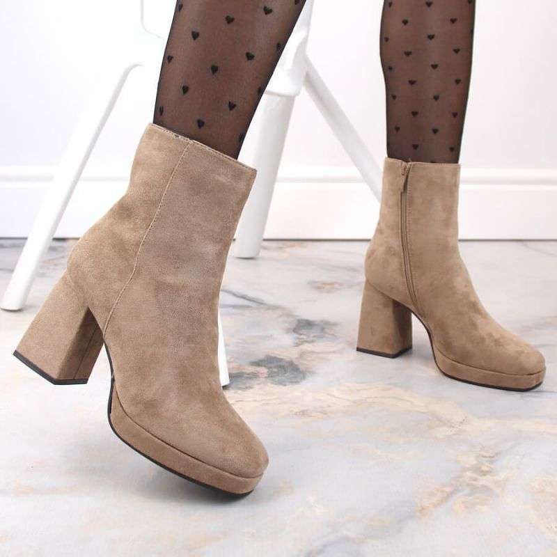 Suede ankle boots Jezzi W JEZ411B, beige