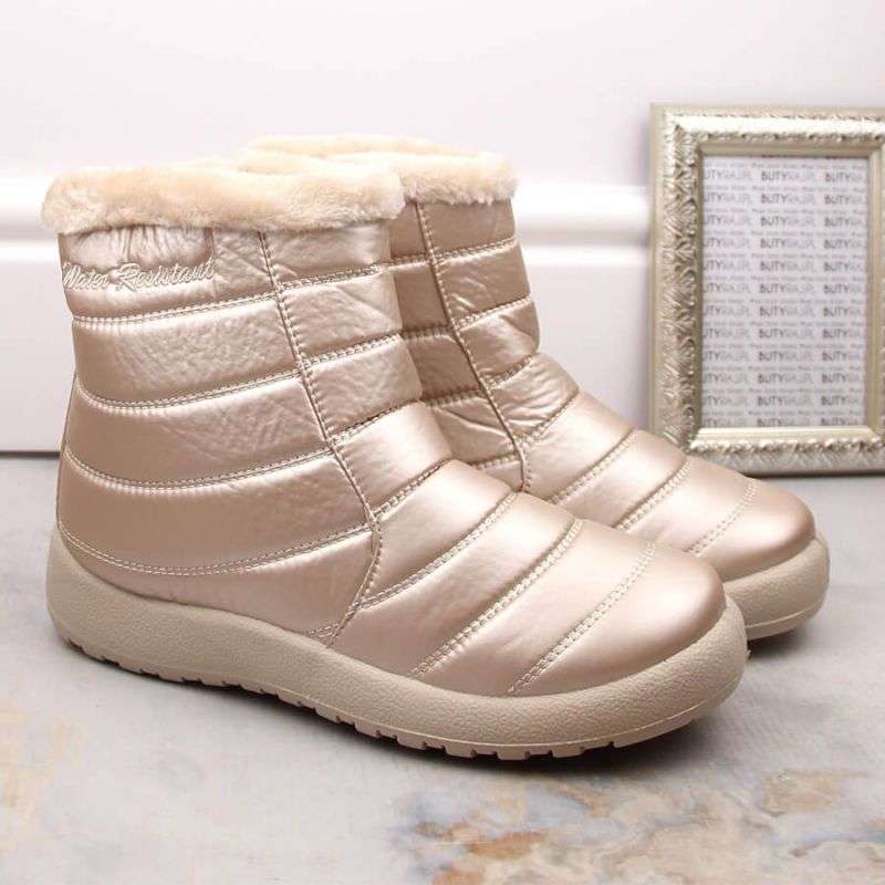 Waterproof patent snow boots News W EVE181E beige