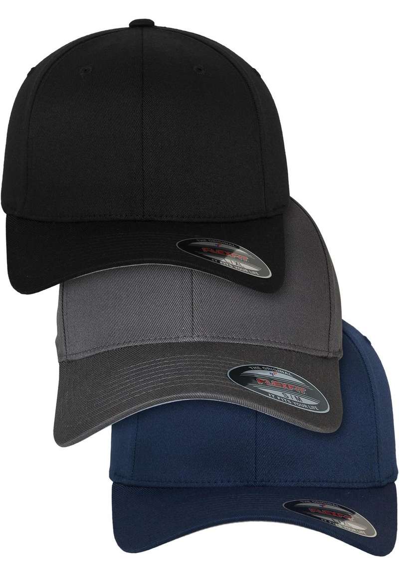 Flexfit Wooly Combed 3-Pack black+navy+darkgrey L/XL