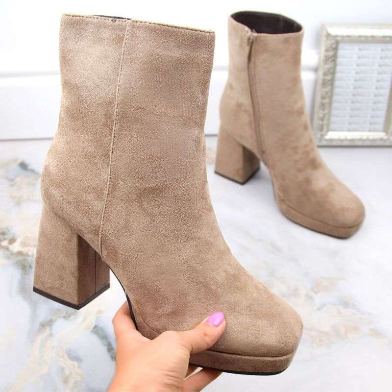 Suede ankle boots Jezzi W JEZ411B, beige