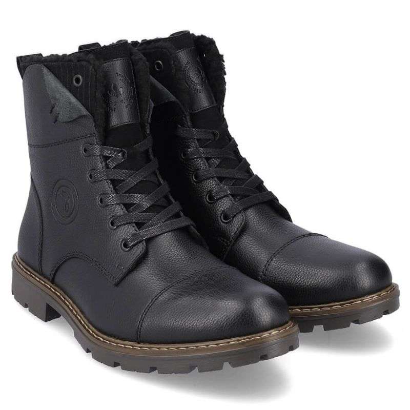 Leather boots insulated with wool Rieker M RKR296A black