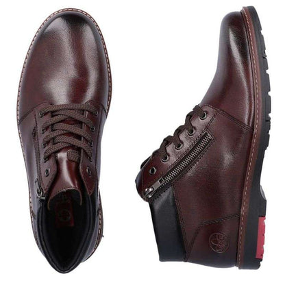 Comfortable leather boots insulated with wool Rieker M RKR625 brown